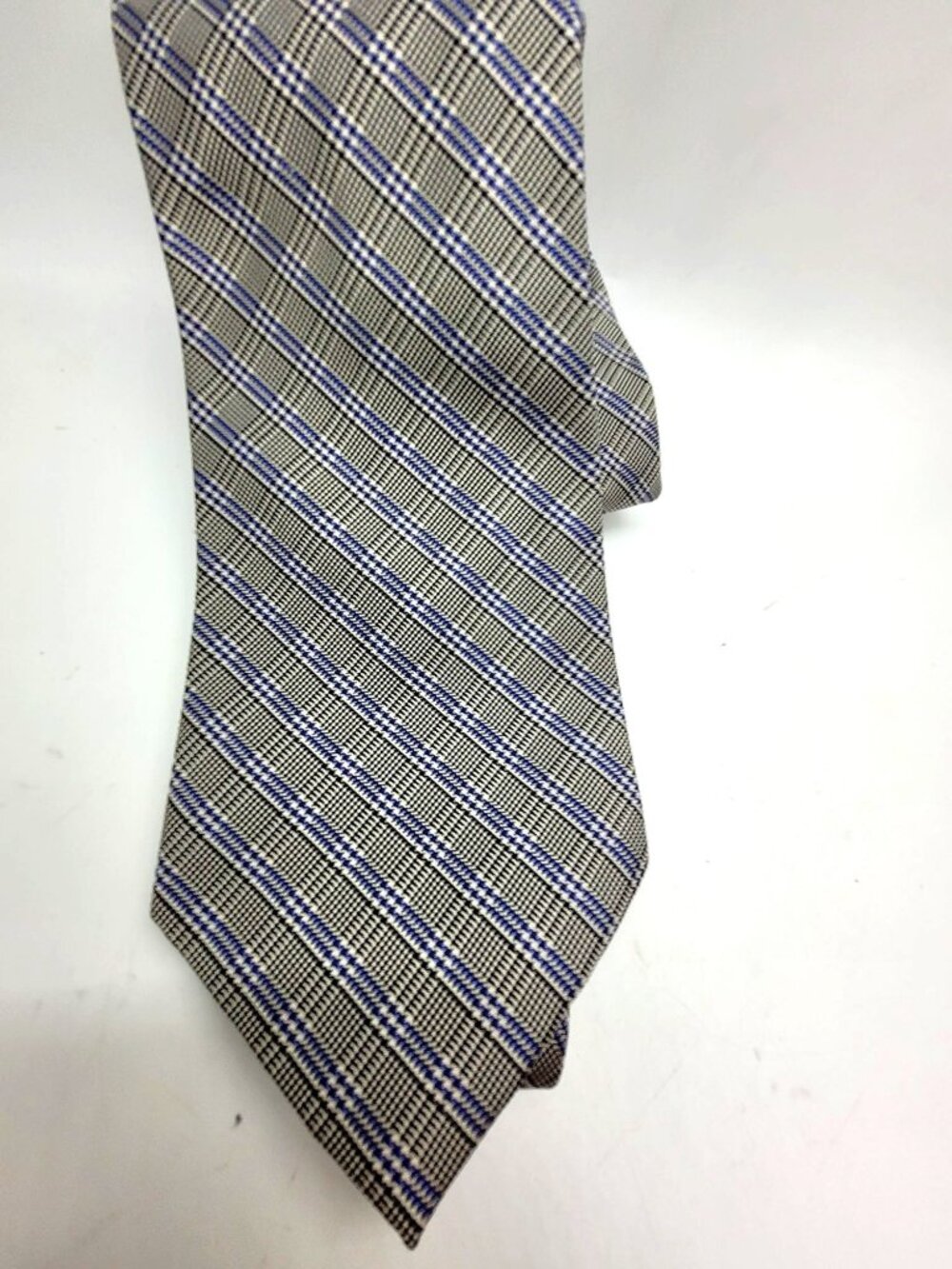 Polo By Ralph Lauren Mens Handmade 100% Silk Plaid Tie Blue green USA